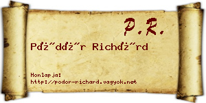 Pödör Richárd névjegykártya