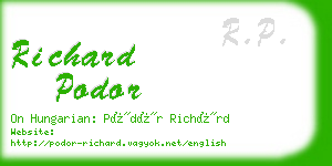 richard podor business card